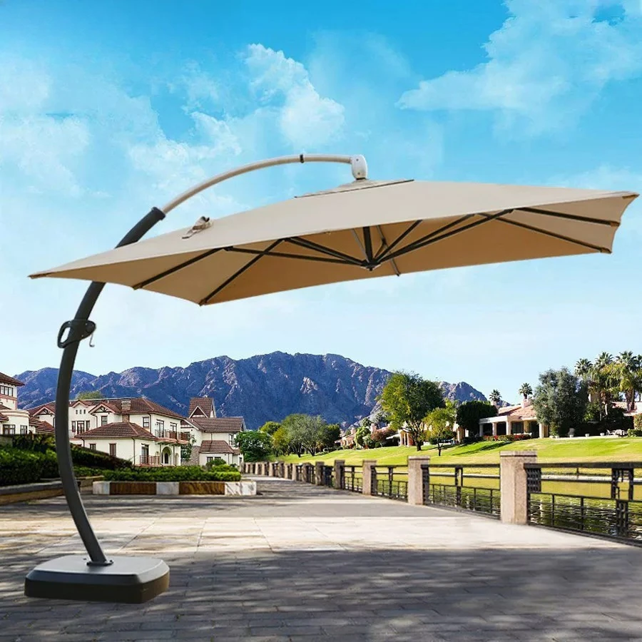Outdoor Parasol Hotel Villa Courtyard Garden Beach Umbrella Luxury Outdoor Rainproof Sunscreen Banana Umbrella Sun Umbrella