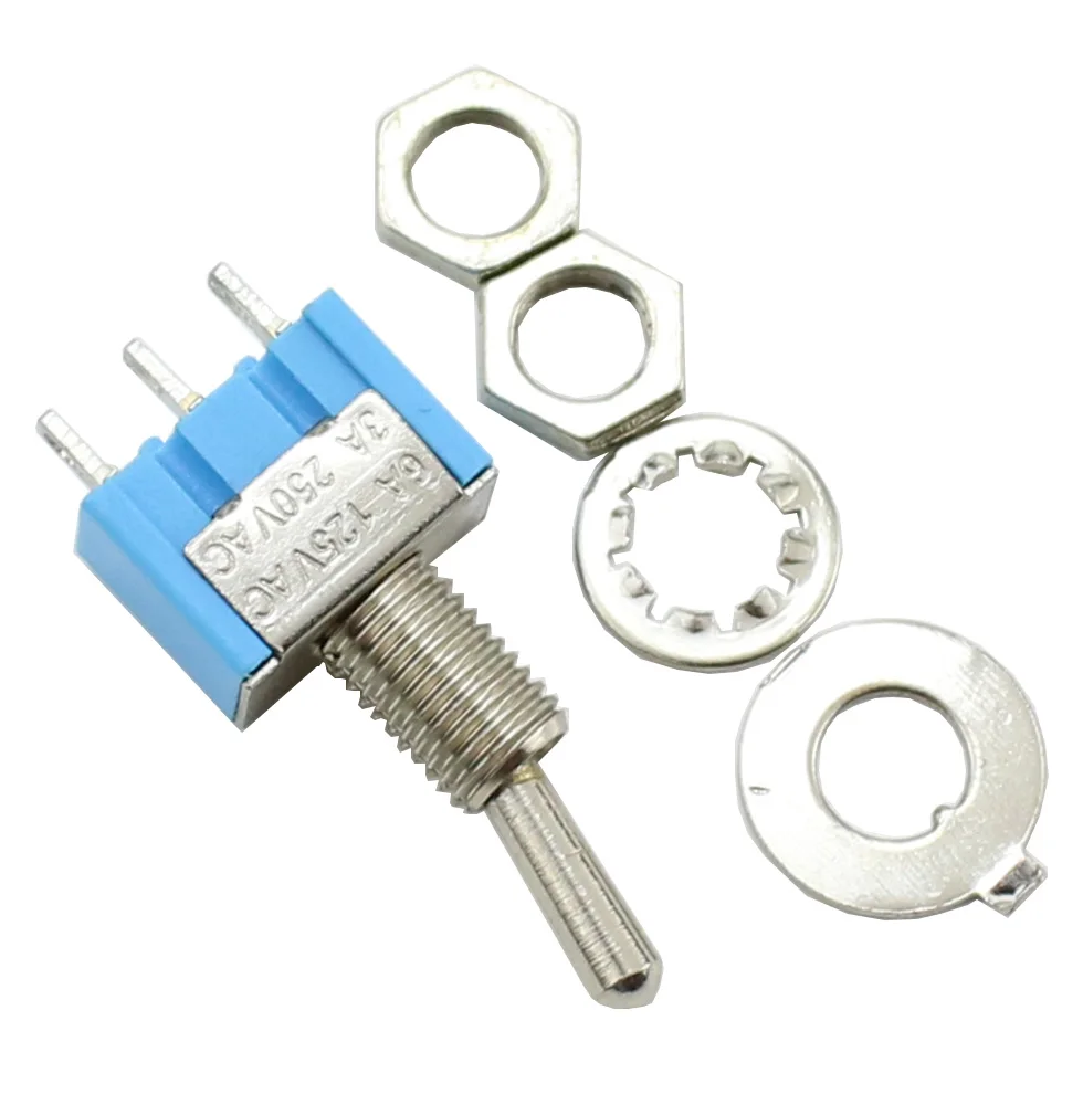 

MTS-102 103 Тумблер 6A 125 В переменного тока вкл. SPDT 6 мм Мини-переключатель DPDT вкл. выкл. Водонепроницаемая крышка