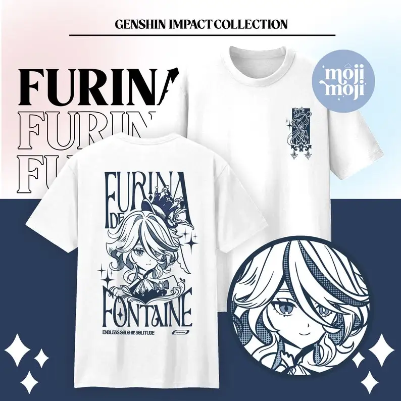 Summer Genshin Impact Furina Shirt, Genshin Furina T-shirt Luxury Man Clothing Men's Women's Fashion That Goes Well Together