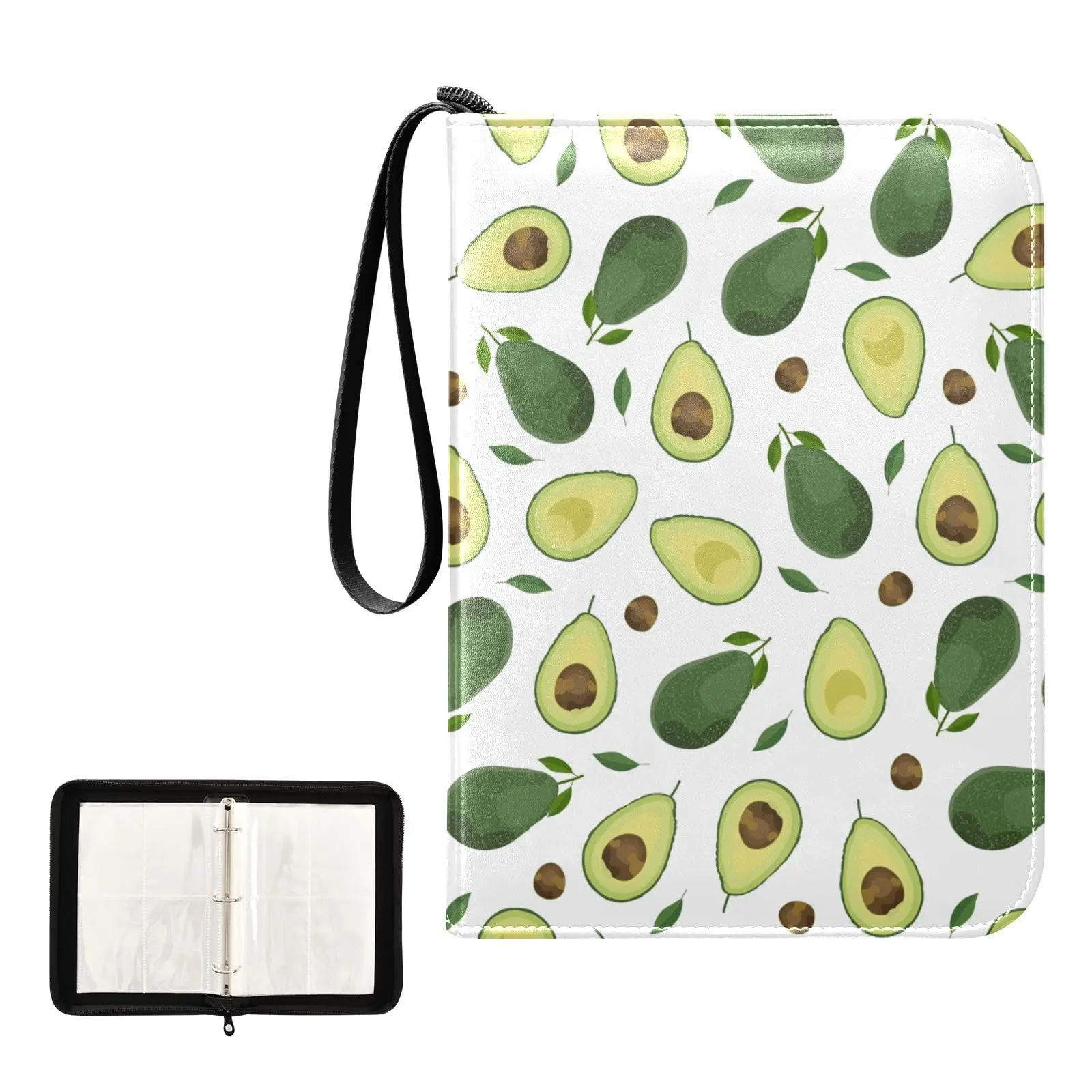 Egg Avocado Card Binder 4 Pocket Card Binder, 400 Double Sided Pocket Album for Sport Game Cards, Unique Card Collection Storage