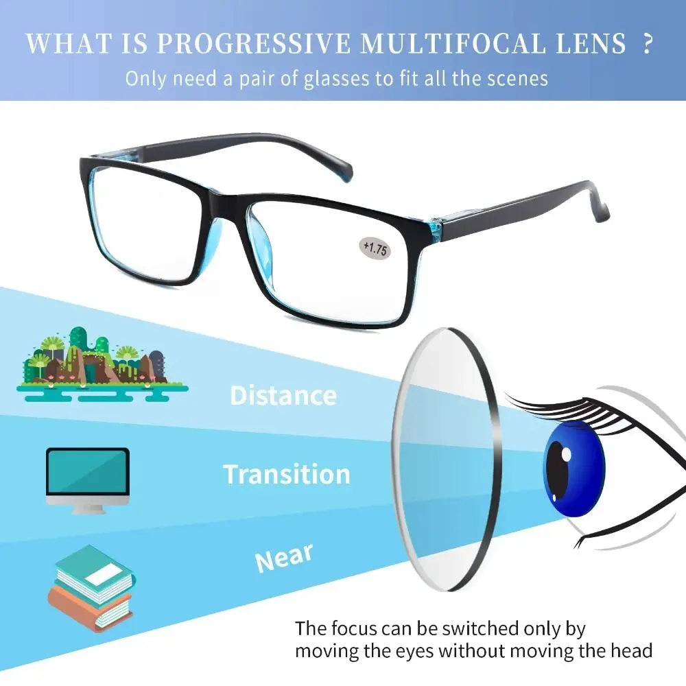 Portable PC Reading Glasses Decorative Glasses Square Frame Frame Glasses Black Blue Red Anti Blue Light Eyeglasses Readers