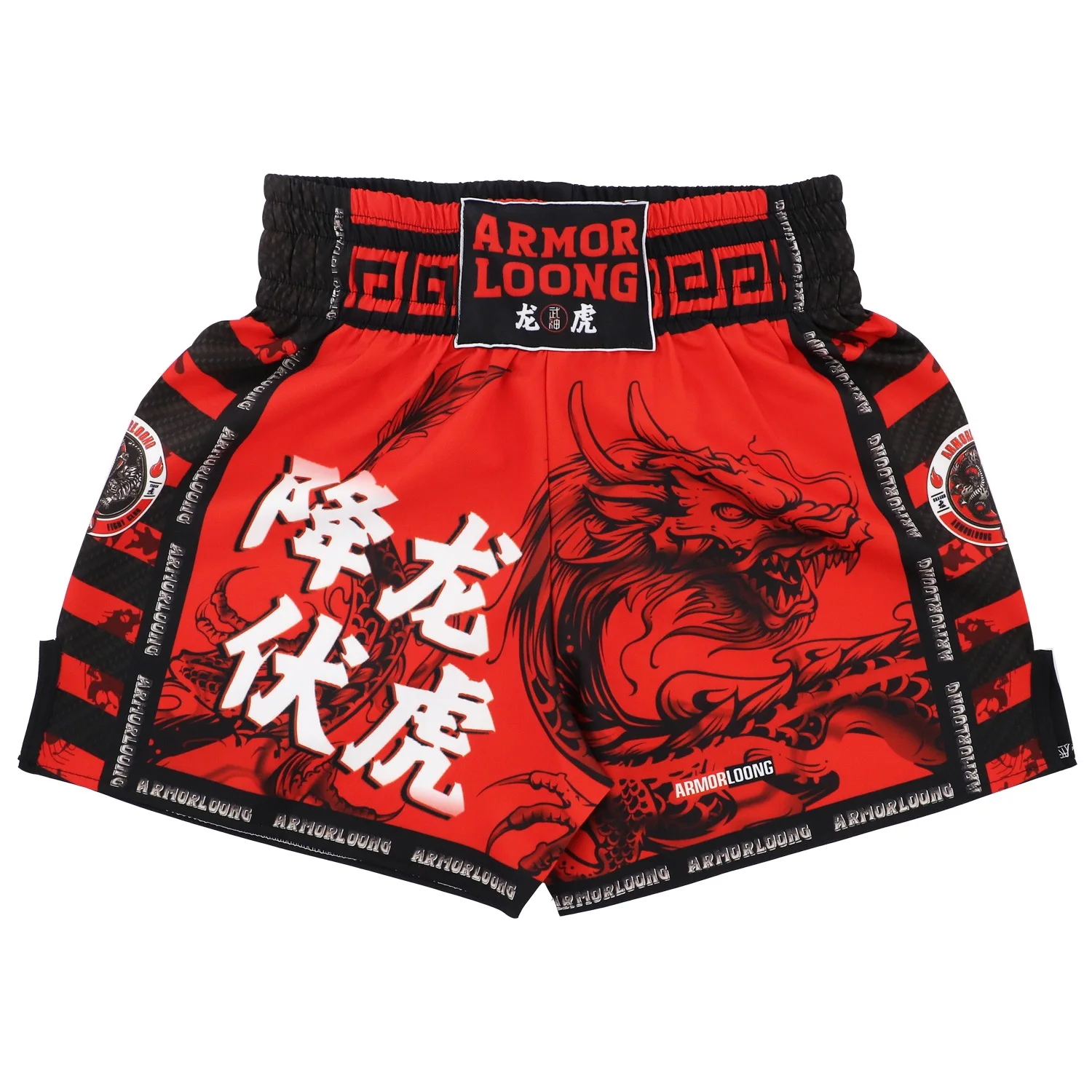 Rashguard Jiu Jitsu Grappling Fight MMA Shorts Gym Training Muay Thai Pants Kick Boxing T Shirt Men Red Dragon Thai Box Clothes