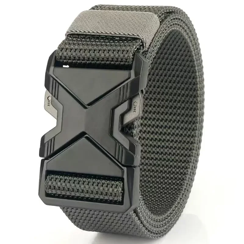 The New Men's 125cm Buckle Belt Nylon Braided Lightweight Breathable Daily Commuter Men's Belt