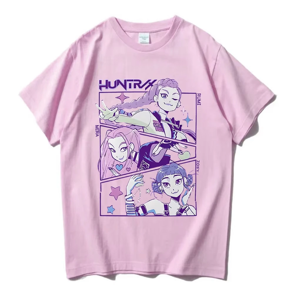 KPop Demon Hunters Top Estate Manica corta T-shirt maschili O-Collo in cotone Moda 2025 Film Donna Casual Unisex Streetwear Fans