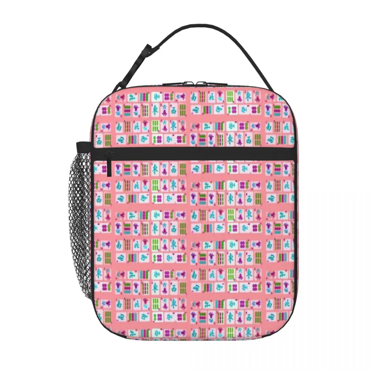 Hot Sale Pink Tiles Trendy School Lunch Bag Kid Outdoor Class Lightweight Lunch Bag
