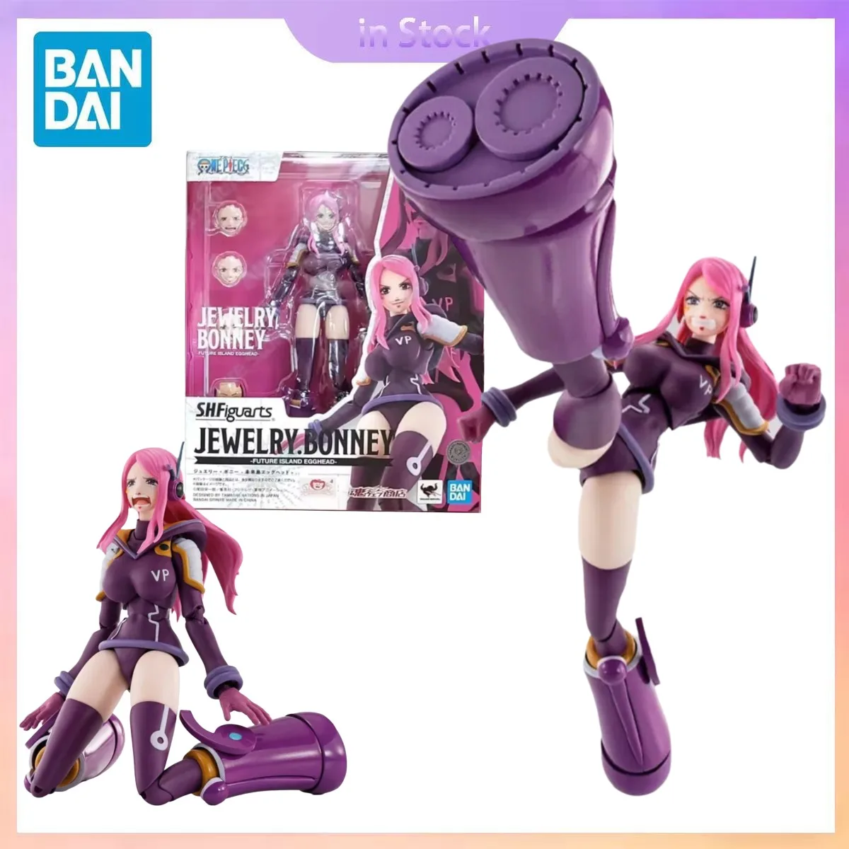 

Original Bandai Genuine In Stock SHF Jewelry Bonney Future Island Egghead One Piece Anime Collection Action Figure Model Kits