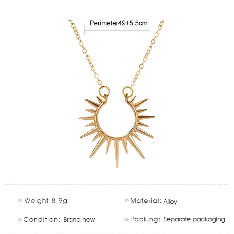 2026 New Exquisite Sun Shaped Pendant Necklace For Women Fashion Adjustable Retro Sunflower Pattern Collar Neck Accessories Gift