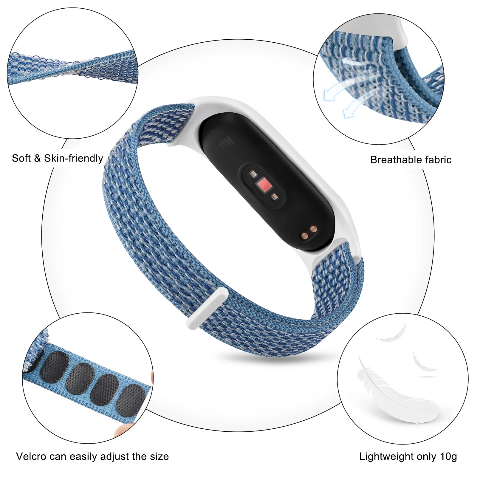 Nylon Strap For Xiaomi Mi band 6 4 3 5 Bracelet Watchband Breathable Wristband For Xiaomi MIiband mi Band 6 5 4 3 Correa Strap