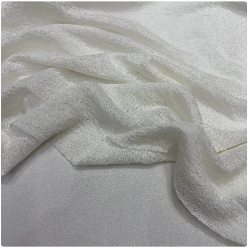 Summer Lyocell Wool Blended Jacquard Fabric Soft Light Book Micro Transparent T-shirt Inner Wear Knitted Elastic Cloth