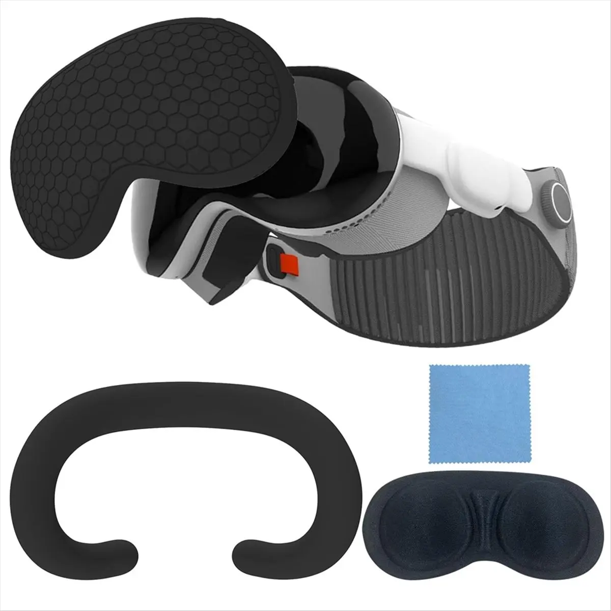 Compatible For Apple Vision Pro Silicone Eye Mask Kit for Vision Pro Console Case Dustproof VR Accessories Black