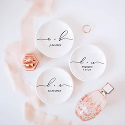 Personalized Ceramic Jewelry Trinket Dish Ring Earrings Storage Plates Simple Chic Wedding Party Gift Jewelry Decoration Trays