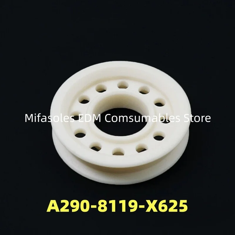 EDM A290-8119-X625 Upper Detect Roller 34*14*8mm Ceramic Tension Roller For Fanuc iD,iE,400iA,600iA series Wire Cutting Machine
