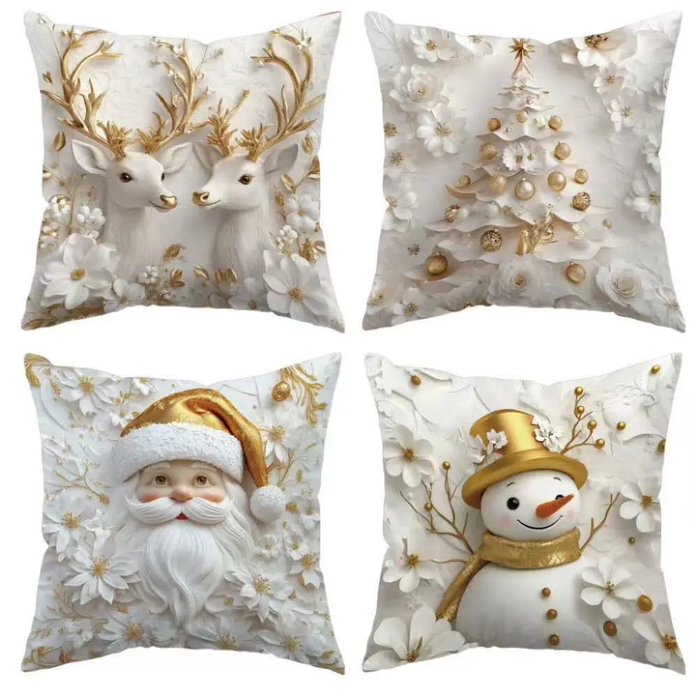

Cute Christmas Theme Pillowcase for Home Office Hotel Decorations Kawaii Kids Adult Bedroom Cushion Cover Xmas Gift Pillow Wrap