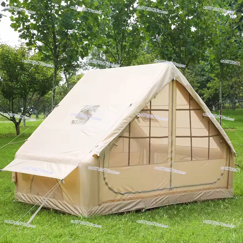 

Household 6.3 Outdoor Waterproof Inflatable House Tent with Mosquito Screen 4 Season Removable Large Door Air Tent