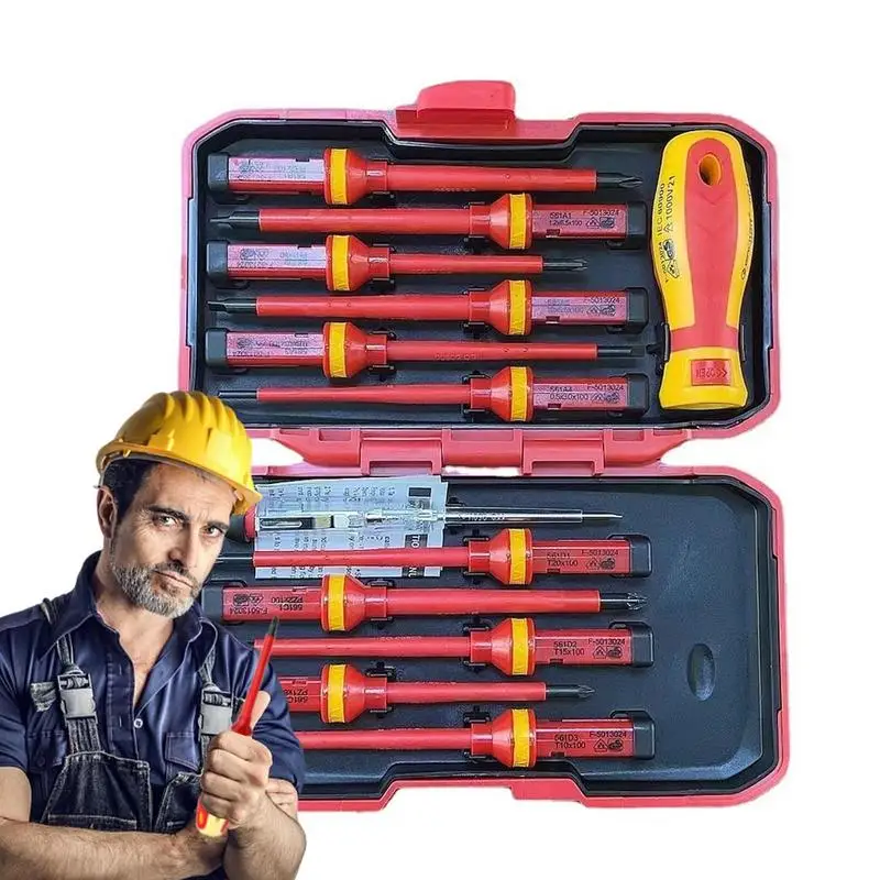 

Ergonomic Insulated Screwdriver Set Non Slip Magnetic Tips Electrician Repair Tool For Electrical Application Protection Safety