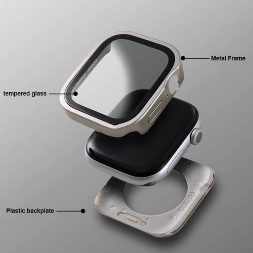 Imagen 2 del producto Caja de Metal resistente al agua para Apple Watch Ultra 2 10 9 8 7 HD cubierta protectora resistente a caídas para iWatch 42mm 44mm 45mm 46mm 49mm