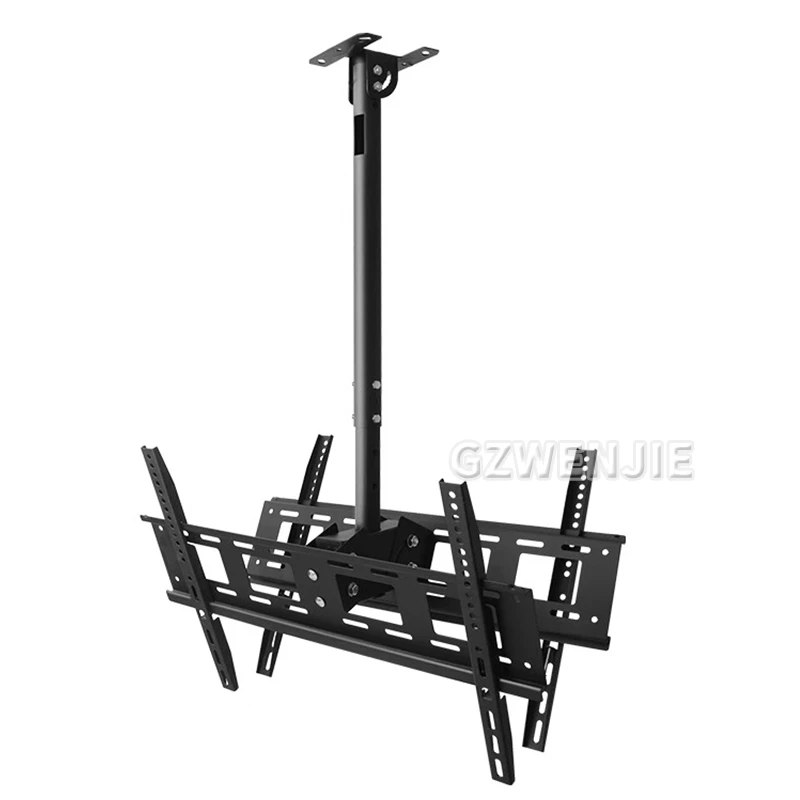 

32"-75" Ceiling TV Mount Bracket LED LCD Monitor Holder 360° Rotate TV Ceiling Lift Load 55kg*2 550-1000mm Height Adjustable