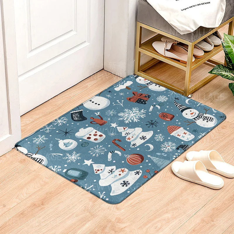 House entrance carpet Home door mat Living Room Bath Foot bathroom non-slip water absorption rugs bath Merry Christmas winter