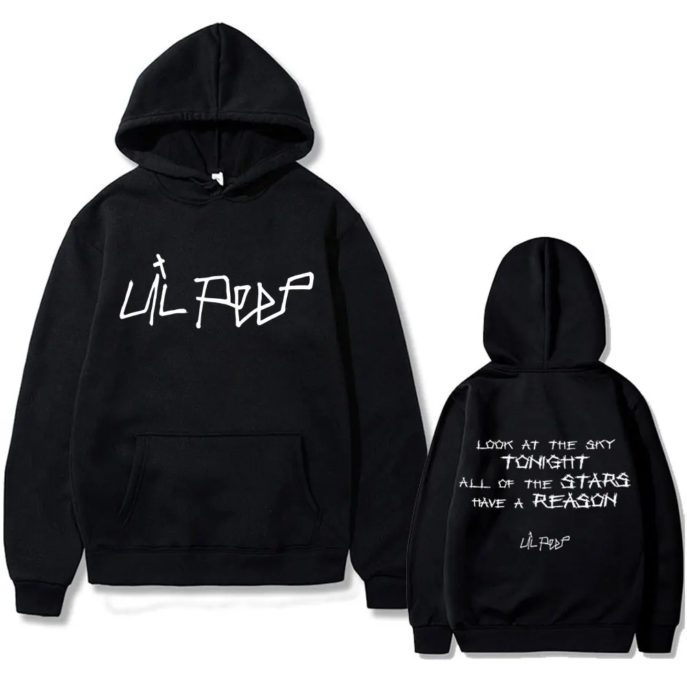 

Rapper Lil Peep Look At The Sky Tonight All of The Stars Have A Reason Hoodie Men Women Hip Hop Fashion Pop Music Sweatshirts