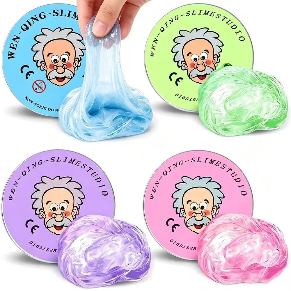 Crystal Clear Non-newtonian Liquid Clay Colorful Non-Toxic Liquid Crystal Slime Elastic Stretchy Crystal Bouncy Slime