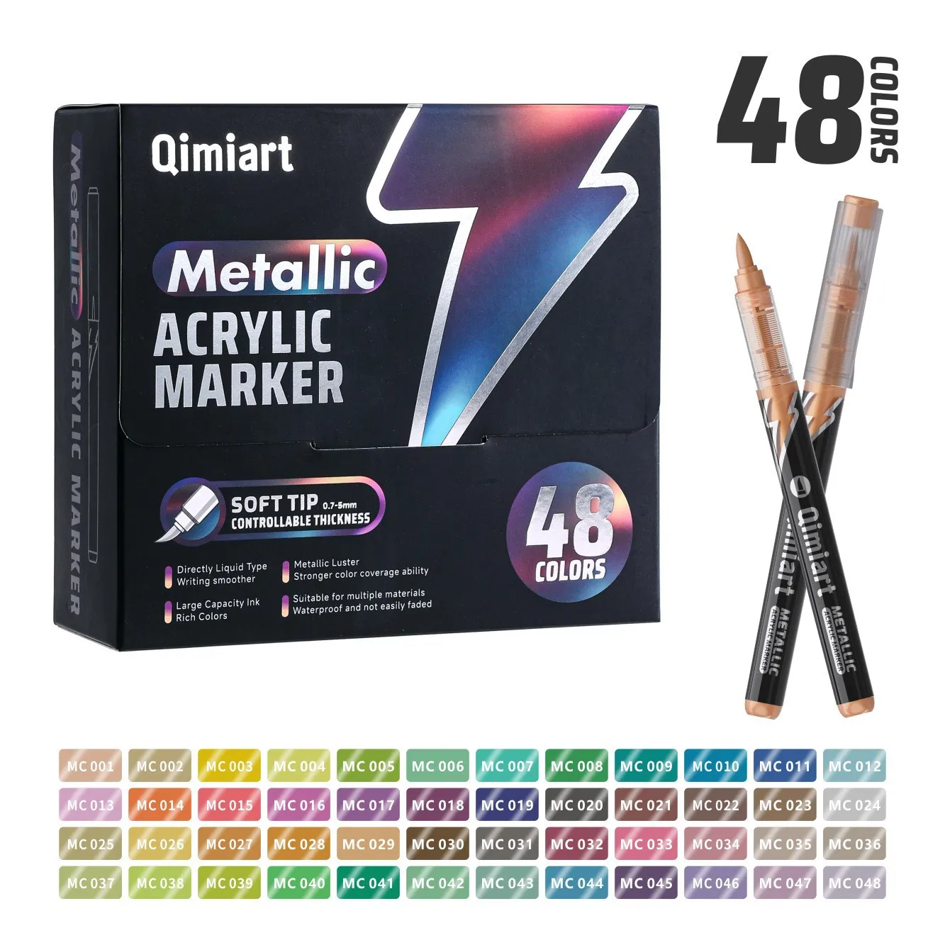 Languo 12-48 Kleuren Dubbelpuntige Metalen Acrylmarker Set Studenten Rock Schaalmodel Schilderen DIY Graffiti Handgetekende Verfpennen