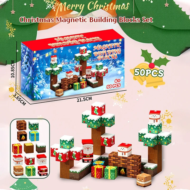 

Магнитные блоки, игрушки, Рождество, Хэллоуин, магнитные строительные блоки, магнитная плитка, STEM игрушки для детей, обучающие подарки