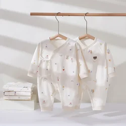 AYNIGIELL Spring Fall Cartoon Newborn Clothes for Boys Girls Rompers Bodysuit Cotton Loungewear Outfit 0-6M