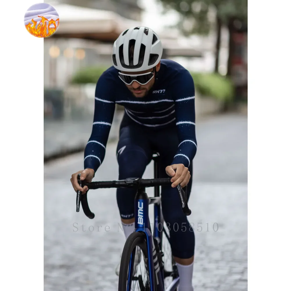 

RH77 Winter Cycling Jacket Outdoor Warm Fleece Coat Thermal Bike Jacket Mtb outdoors 0°-10° windproof long sleeves Bike Jersey