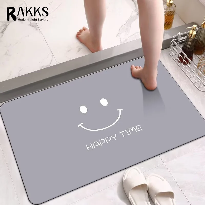

RAKKS Прочный антибактериальный диатомитовый коврик для ванной, устойчивый к плесени, быстросохнущий коврик для пола в ванной комнате, нескользящий коврик для душа, домашний ковер, коврик