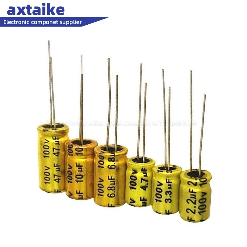 

10PCS 100V 1.5UF 2.2UF 3.3UF 4.7UF 6.8UF 10UF 15/22/33/47UF NP 8x12mm Frequency Division Electrodeless NP Electrolytic Capacitor