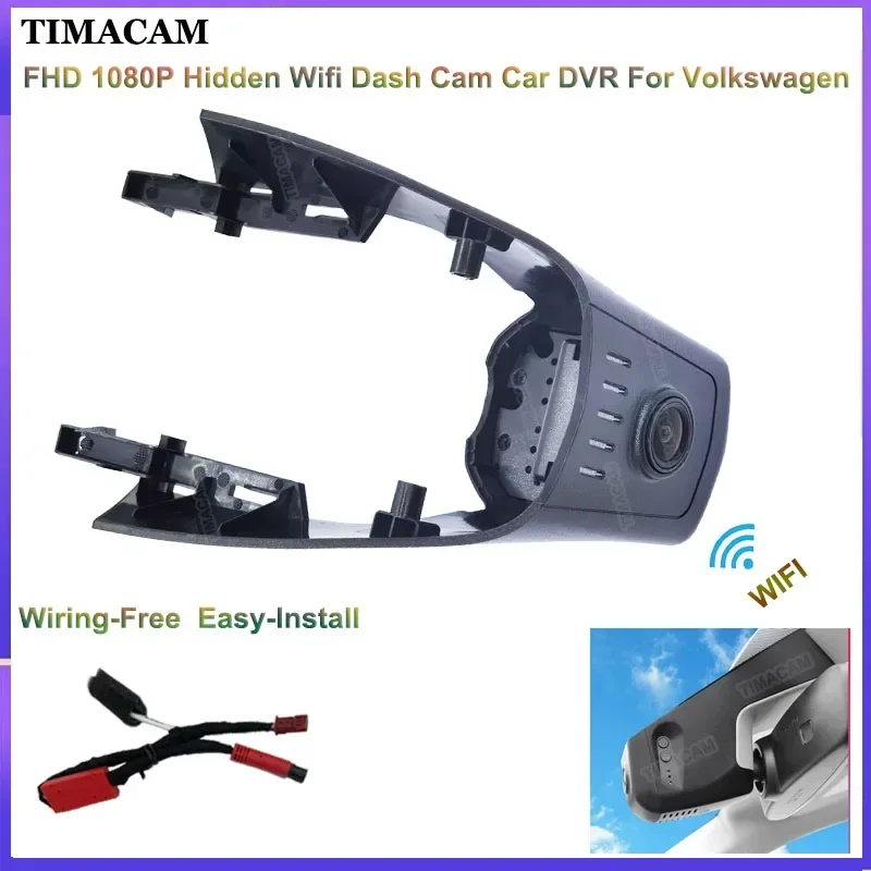 TIMACAM FHD 1080P Plug and Play Wifi Car Dvr Recorder For Volkswagen VW Touareg Passat T Roc 2018 2019 2020 2021 2022 Dash Cam