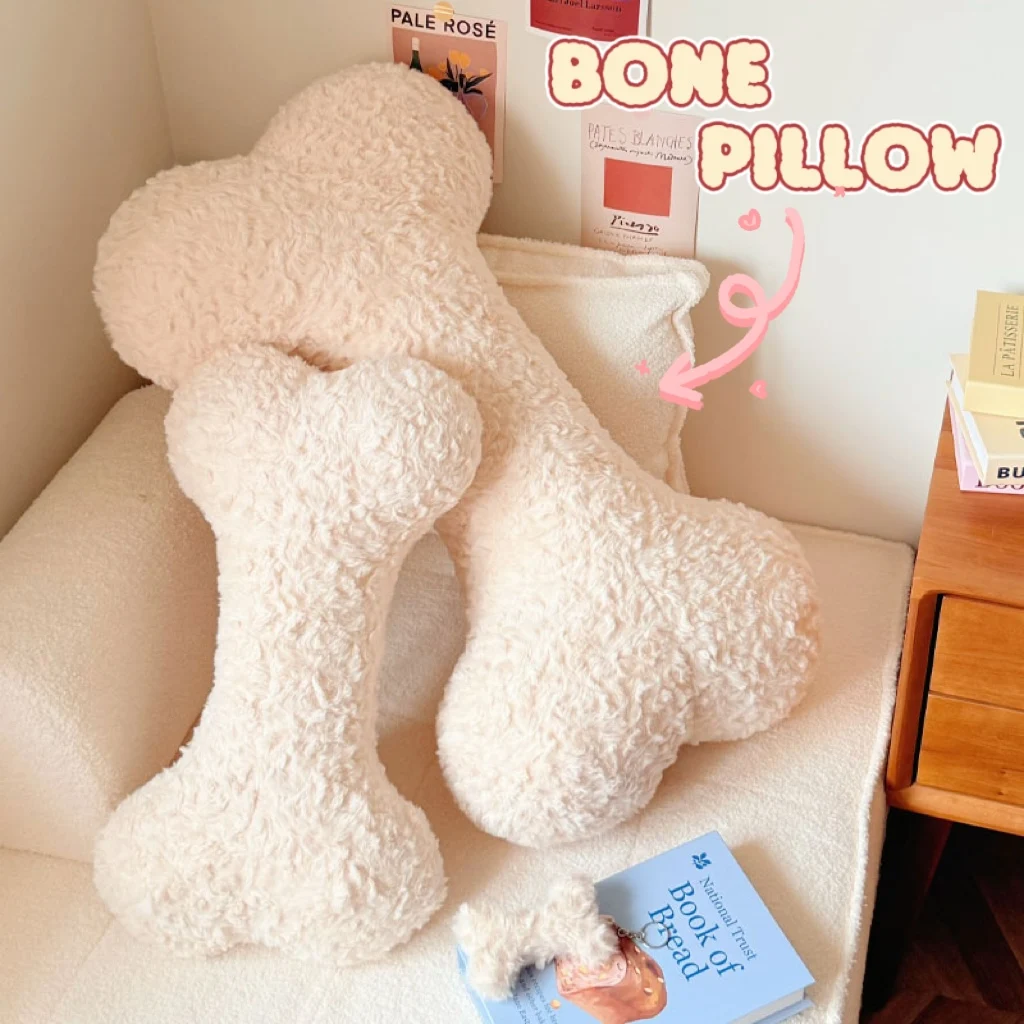 Comfortable Bone Shape Plush Toy Stuffed Bone Long Pillow Bag Pendant Nordic Style Pillow Cuddly Plush Toy Gifts For Girl