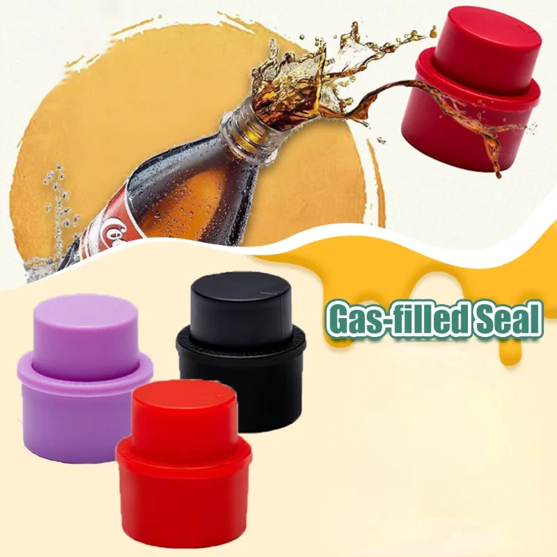 

1Pcs Bottle Stopper Inflatable Airtight Soda Cap Reusable Frizzy Drink Sealer Caps Carbonated Beverage Bottle Stopper Cover