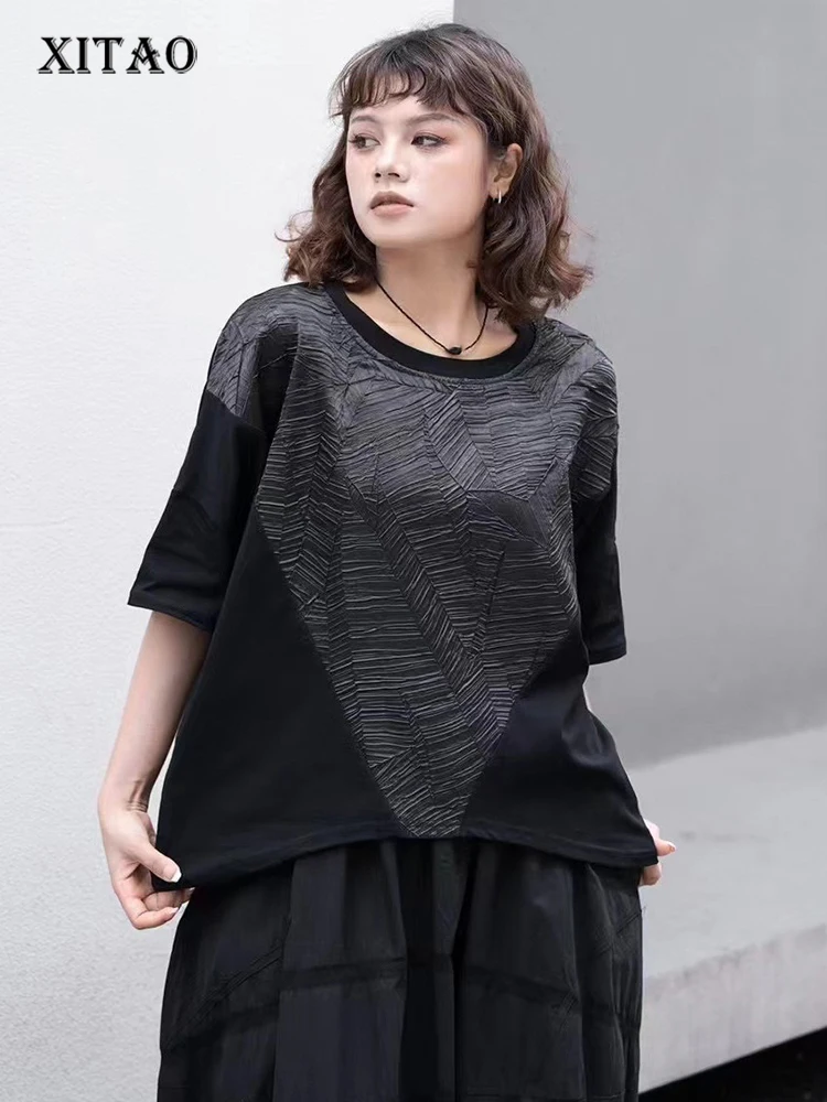 

XITAO Loose Irregular Patchwork T-shirts Casual All-match Fashion Trend Women Summer New Simplicity Street Trend Top GJ1028