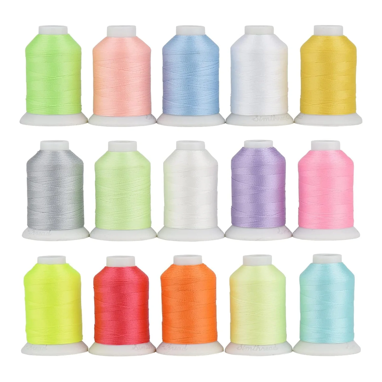 Glow-in-The-Dark Embroidery Machine Thread, 500m/550 Yards, 30WT, Polyester with Long-Lasting Glow For Embroidery and Sewing