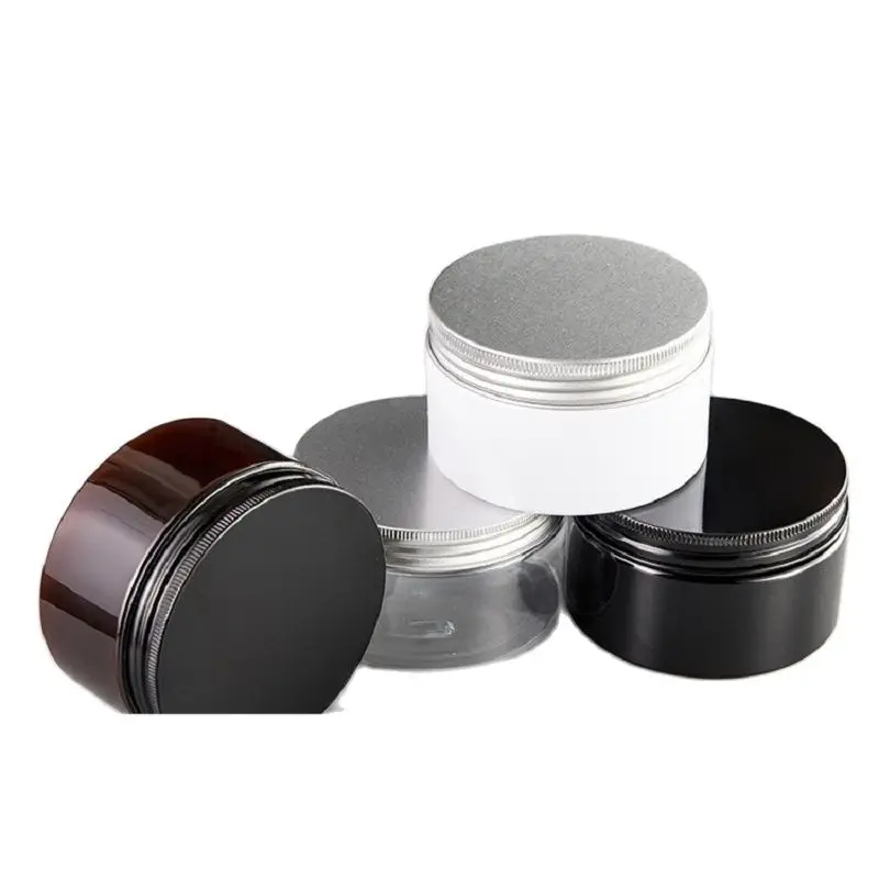 

14pcs Wide Mouth Bottle Dia. 89 300ml 350ml 400ml Aluminum Lid White Clear Black Brown Pot Plastic Cream Jars Cosmetic Container