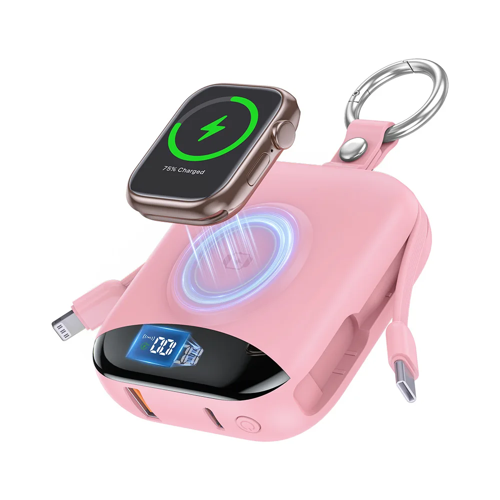 

Mini Power Bank 10000mAh Magnetic Wireless 22.5W Fast Charging Powerbank with Cable for iWatch Charger for iPhone 17 16 Samsung