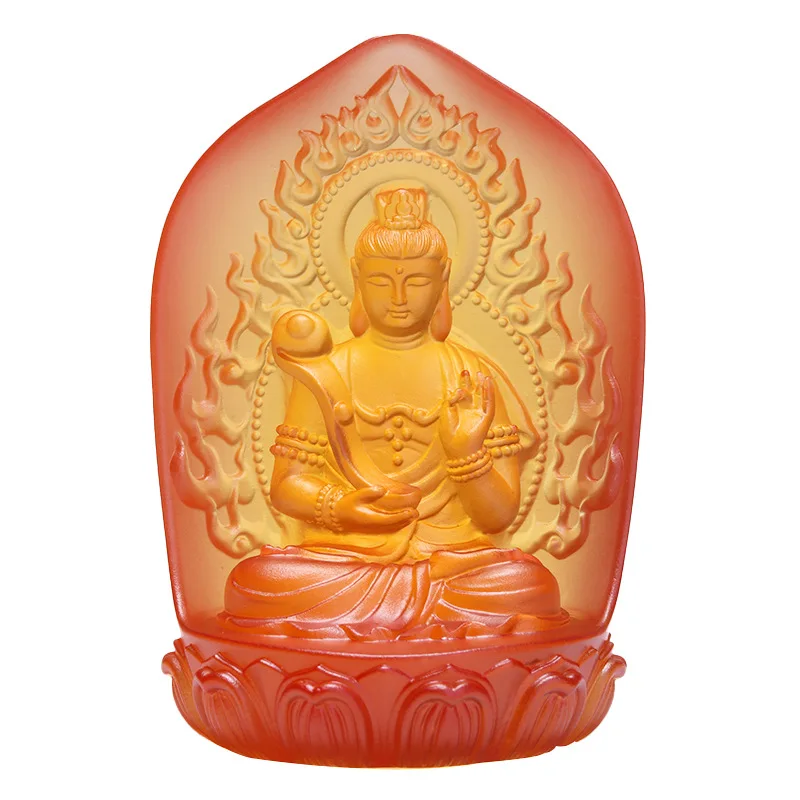 LMM, ancient glass zodiac patron saint ornament home Buddhist hall desktop offering