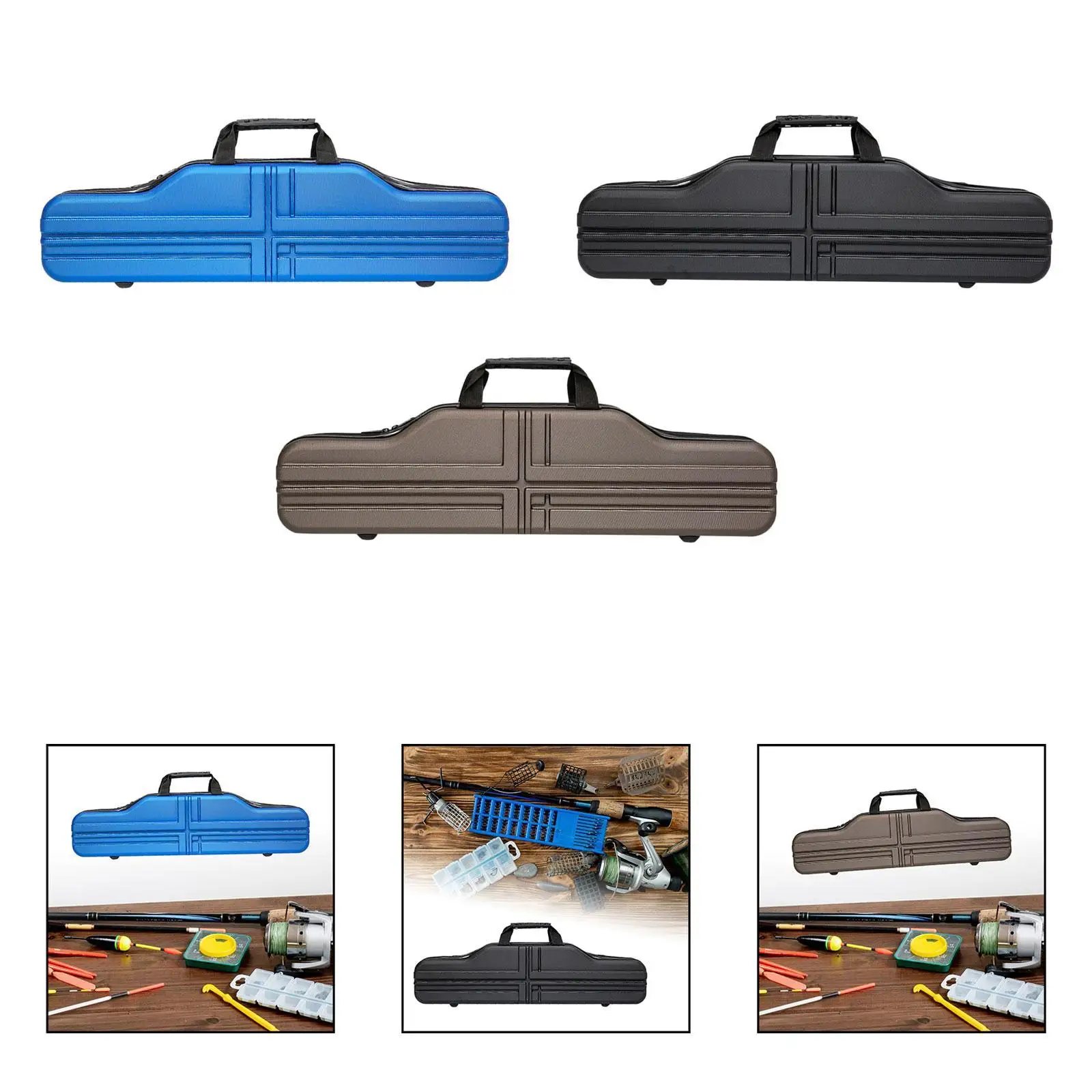 

Fishing Rod Case Hard Shell with Handle Sturdy Professional Fishing Pole Bag