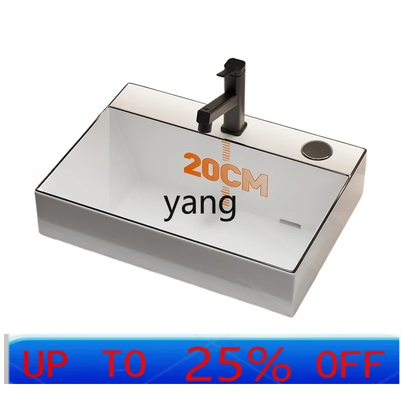 

LH semi-embedded stage basin anti-splashing ceramic washbasin single basin square