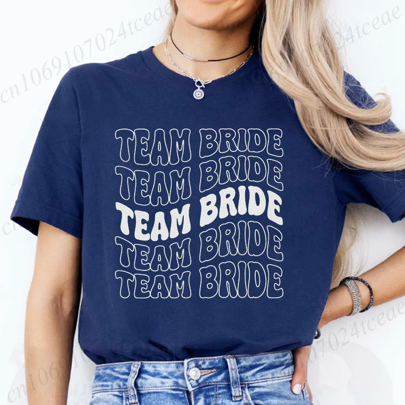 Camisa de novia del equipo para mujer, camisetas personalizadas para fiesta nupcial con fecha, regalos de propuesta de dama de honor, camisetas de boda de despedida de soltera para mujer