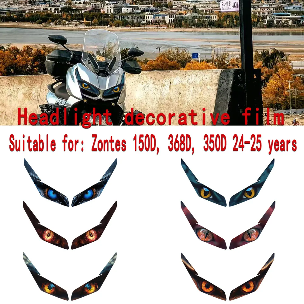 

Applicable for Zontes 150D/368D/350D Headlight Decorative Creative Stickers, Headlight Light-Transmitting Protective Film