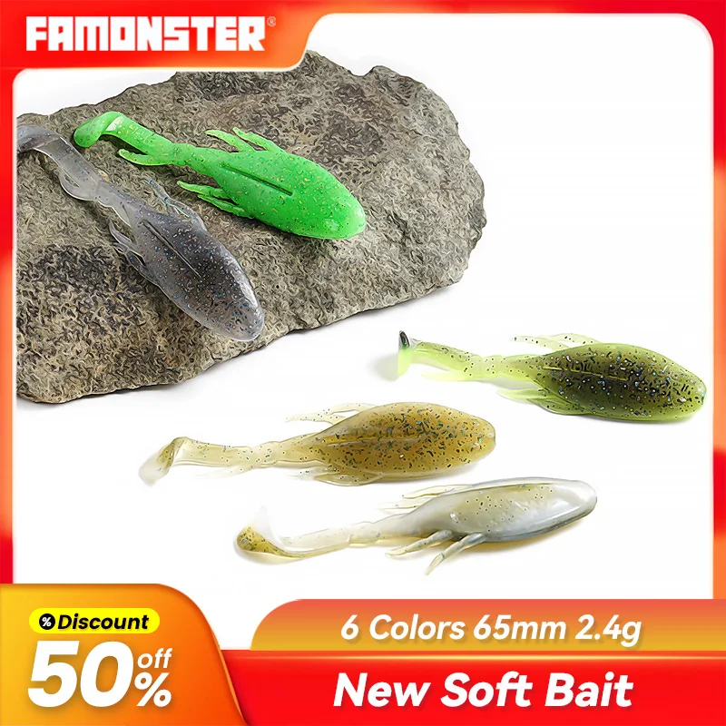 

Famonster Fishing Lure 65mm 2.4g Floating T-tail soft silicone Bait Sea Swimbait Wobblers pesca Peche Leurre Pike Tackle Bass