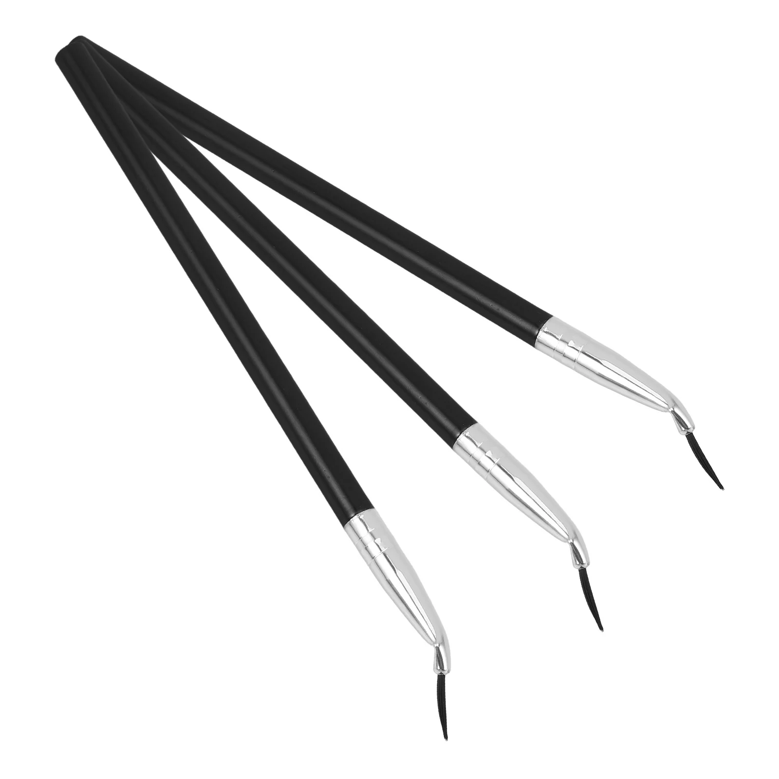Pennello per eyeliner angolato da 3 pezzi Manico lungo Setole morbide Pennello per trucco per labbra preciso Strumento professionale per occhi