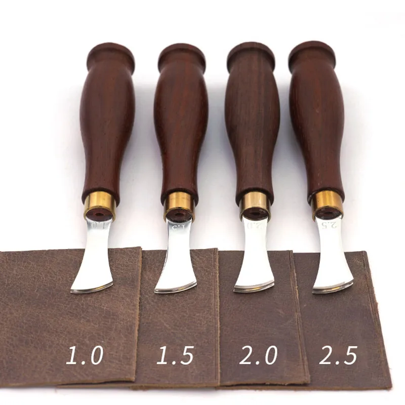 11 Styles Leather Edge Cut Hole Punch With Wooden Handle DIY Handmade Safe Rivets Snaps Eyelets Trimmer Sewing Tailor Tools