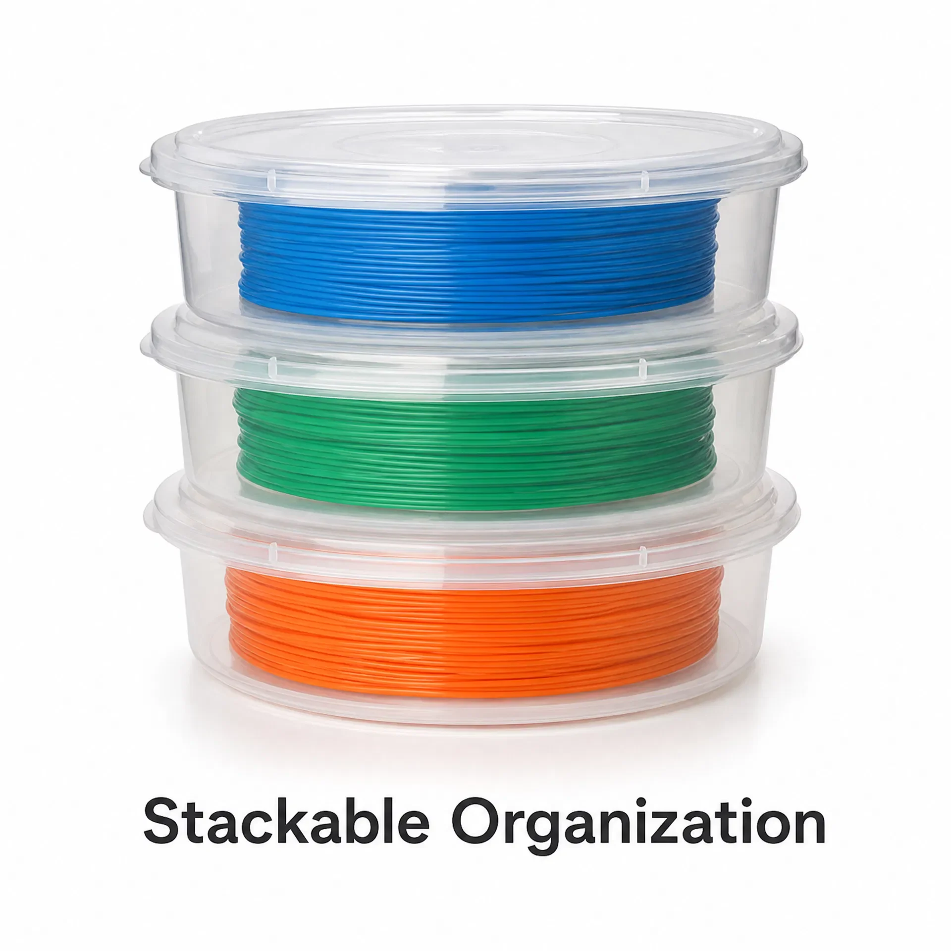 10Pcs Transparent PP Spool Storage Box Large Round Filament Organizer Container For 3D Printing Consumables Storage Organizer.