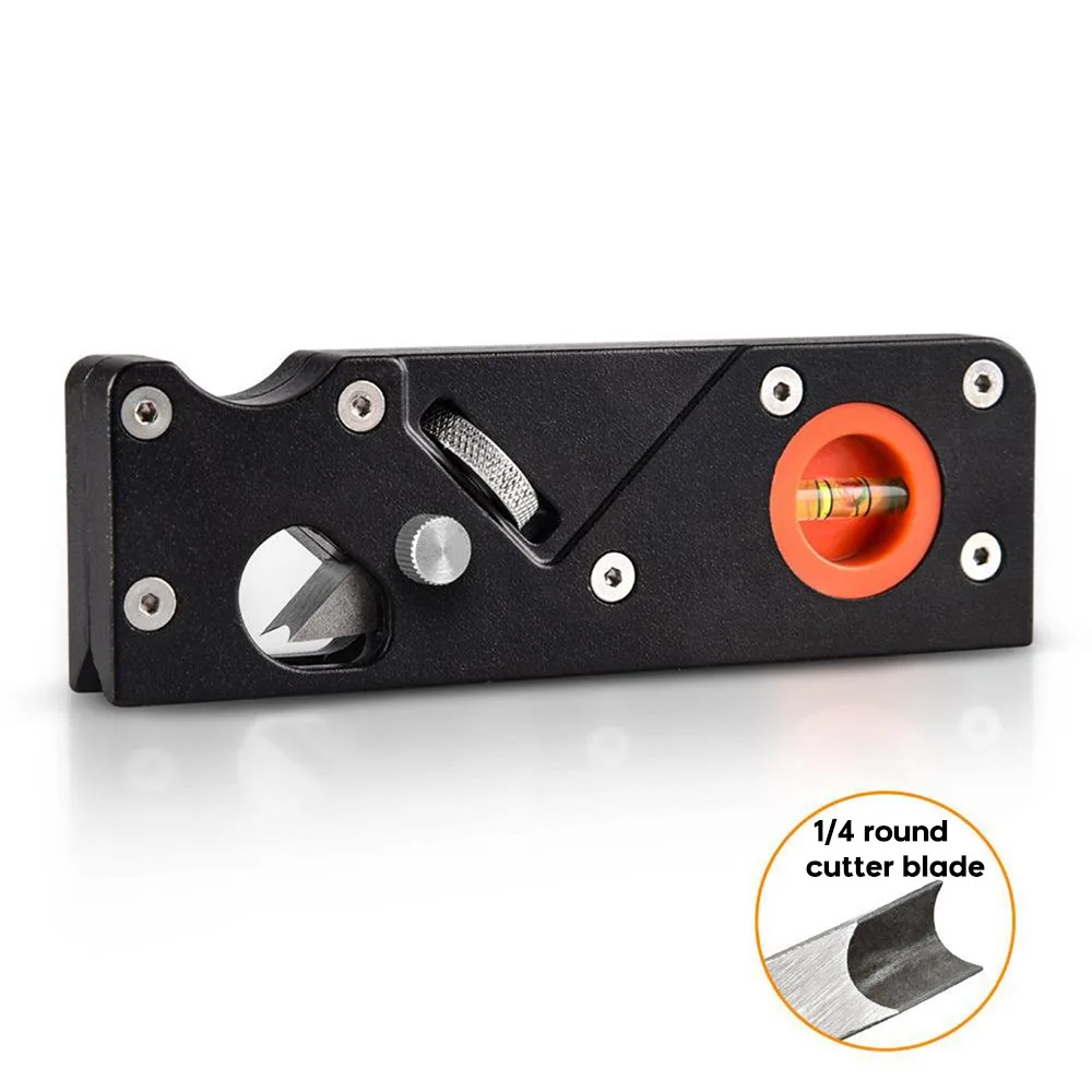 Adjustable Depth Handheld Chamfer Plane for Creating 45 Degree Bevels Woodworking Edge Trimming Tool with Level Bubbles