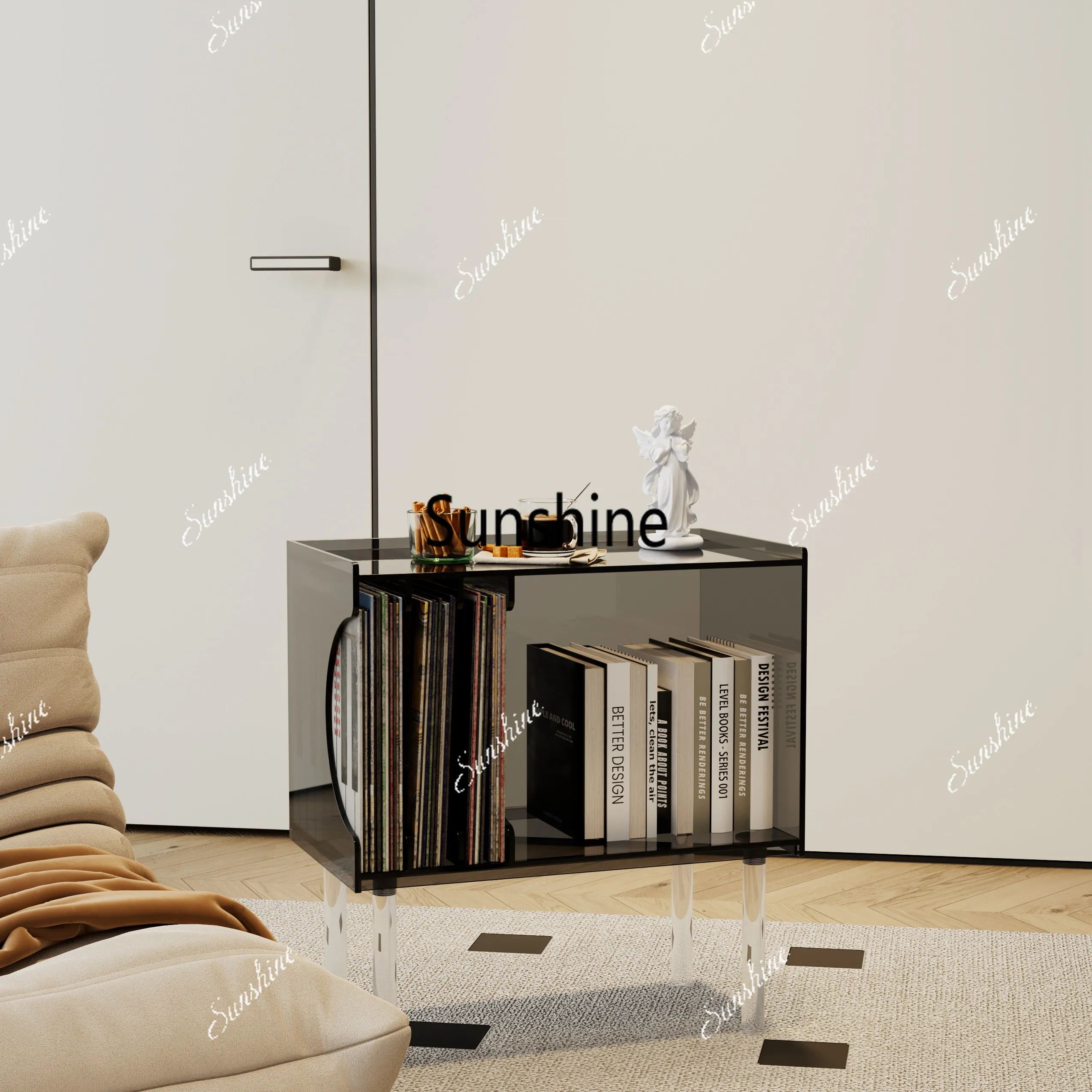 YLH  acrylic vinyl record storage rack phonograph rack record player collection storage cabinet