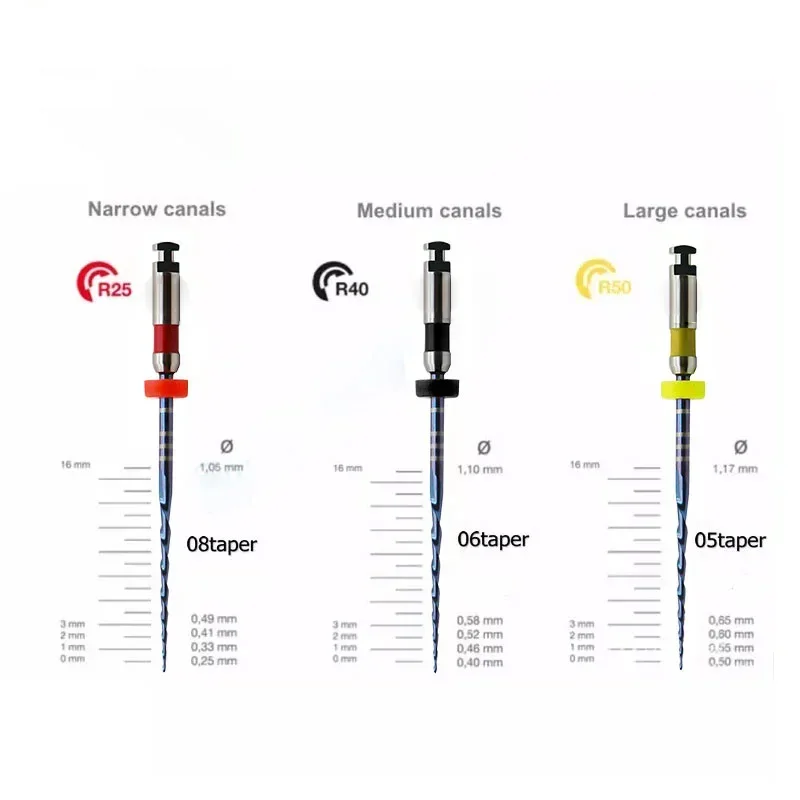 3szt Dental Reciprocal Blue Files R25 R40 R50 Reciprocation Endo NITI File Heat Dental Only One Files Endodontic Instrument