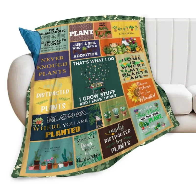 

Подарок для любителей садоводства, женское одеяло, одеяло для садовников, садовое одеяло, удобное фланелевое праздничное одеяло